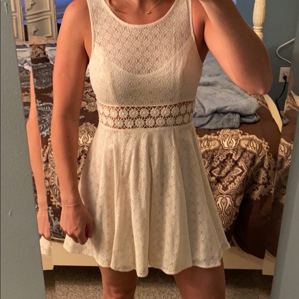 Free People Beige Lace Dress